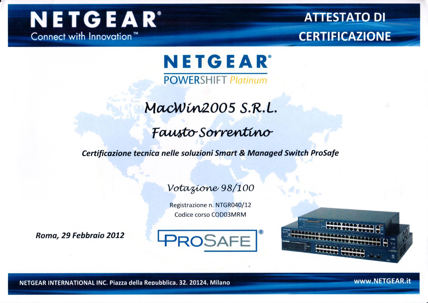 Certificazioni Macwin2005