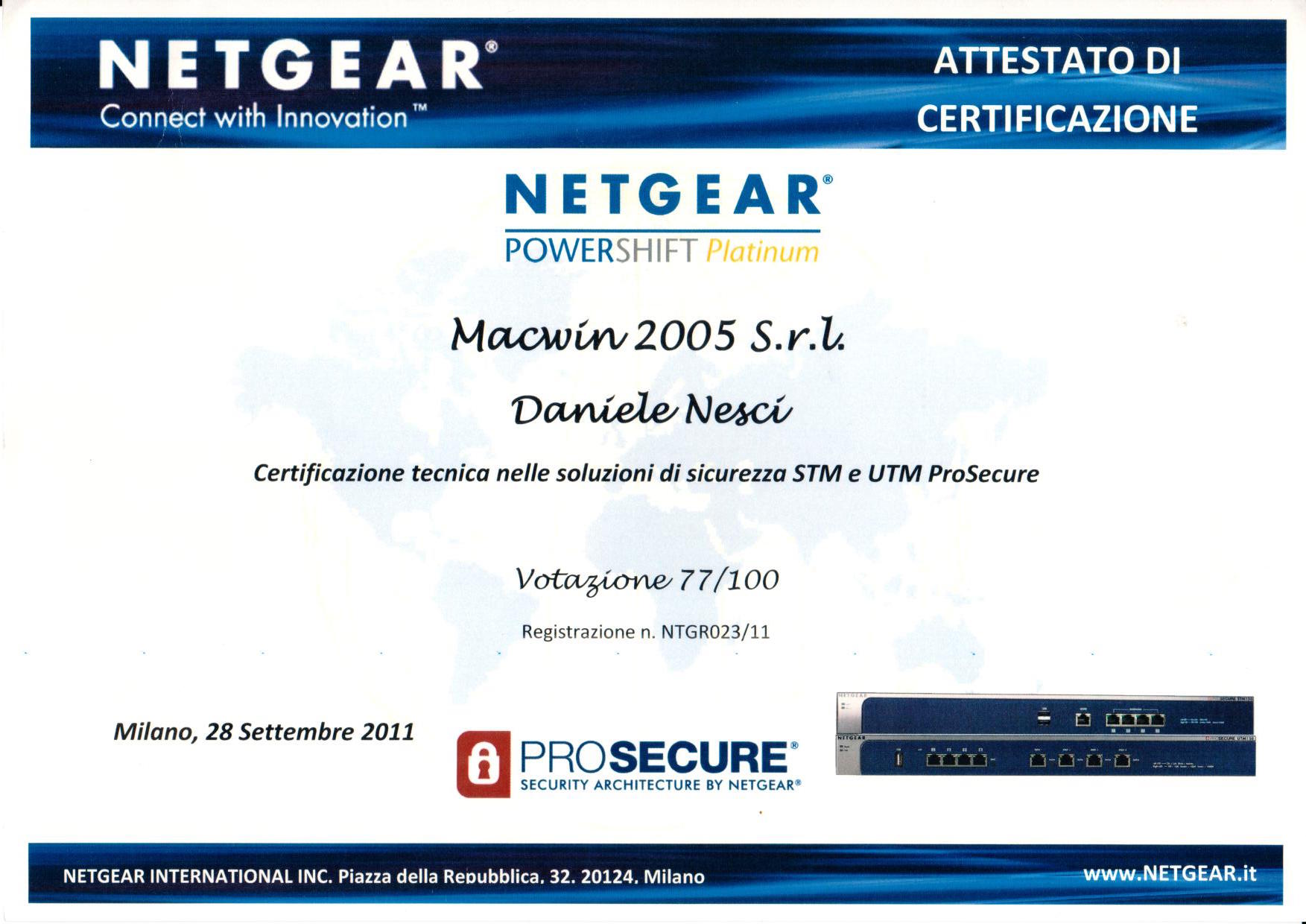 Certificazioni Macwin2005